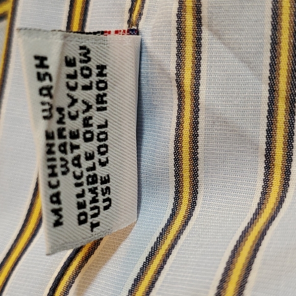 MILLER BROTHERS LTD BLUE & YELLOW  STRIPPED LONGSLEVE BUTTON UP - Picture 5 of 5